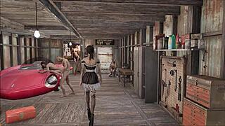 Fallout 4 snygg brunett i het 3D-cartoonspel