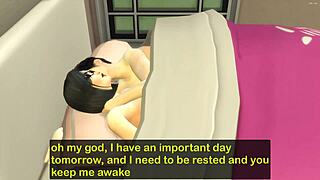 Japansk stedmor og jomfru stedsøn går amok i hotel seng på tur