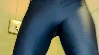 Tezao fetish on public display and solo masturbation