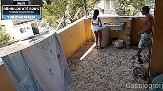 Surprising Stepdaughter Caught Washing Clothes by Sneaky Stepdad