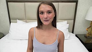 Cute 18-Year-Old Model Shows Massive 32DD Boobs