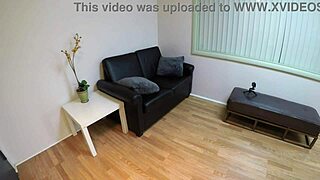 Audrey Decker chats during her big tits casting interview