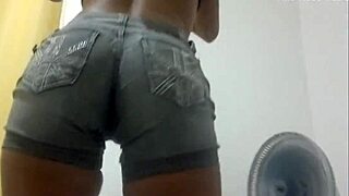 My wife in shorts showing cameltoe tease