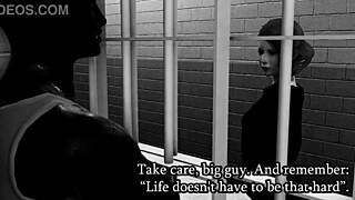 I tease as a petite redhead prison prostitute giving deepthroat blowjobs and getting cum.