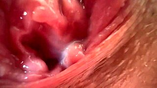 Ekstremno bližnji posnetek mokre muca masturbacije v živih podrobnostih