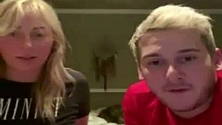 A blonde teen shares her tits on Periscope live