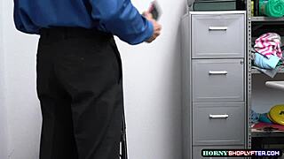 LP Guy STRUGGLES FUCKING Shoplifter Aliza Haze’s TIGHT PUSSY in Office POV