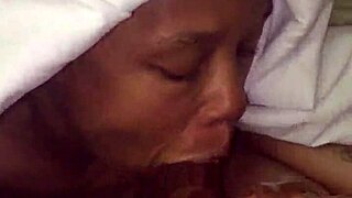 Sloppy birthday blowjob on big black cock