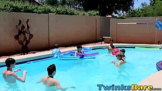 Hey guys, twinks messing around poolside before wild bareback orgy 😜