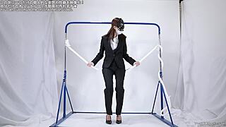 Woman Masturbating Wildly Over a Tight Rope, Oh Yeah!