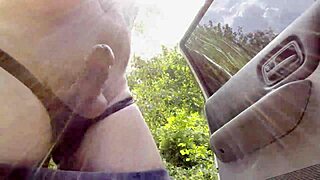 Wow, check this gay solo in the woods! What a massive cock display!