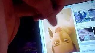 i made a cum tribute for my friend laurie69, cum all over her tits