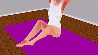 i tryed doing stretch yoga with cute anime girl leo