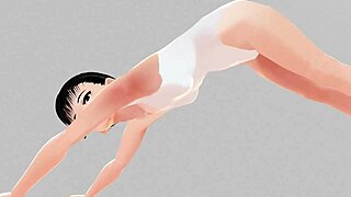 i tryed doing stretch yoga with cute anime girl leo