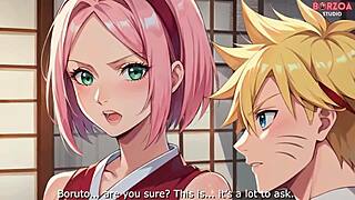 ساكورا هارونو تمص زب بوروتو في هنتاي ثري دي