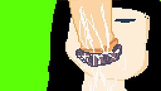 Hentai Character Gives Blowjob To Big Dick In Pixel Art Animation