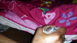 in a casual scene, the ebony bbw milf handles the big black cock