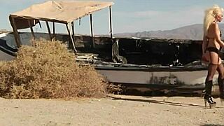 naughty blonde babe handles two cocks in hardcore threesome