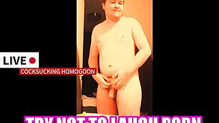 Try not to laugh at this silly gay cocksucking porn with homogoon