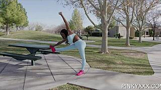 Love and basketball vibes with Ebony Mystique’s massive tits.