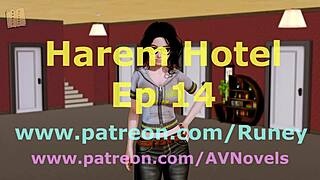 harem hotel episode 14 in cartoon style