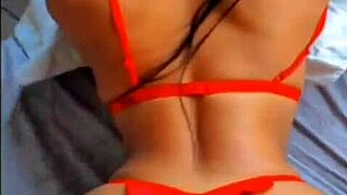 Yo, check this hottie in red lingerie giving the hottest group action ever!