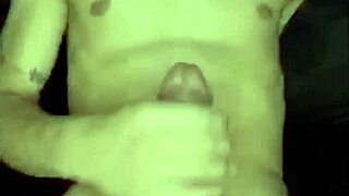 Gay man pleasuring himself and ejaculating