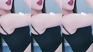 Kinesisk tjej dansar sexigt gulligt i vild show, galen energi!