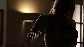 European Babe Rips Clothes During Striptease