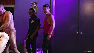 muscular gay firefighters bareback doggystyle rimjob interracial