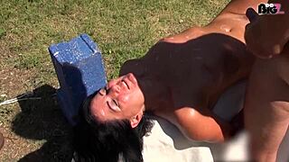 how does this cum-hungry slut handle outdoor blowbang coverage?