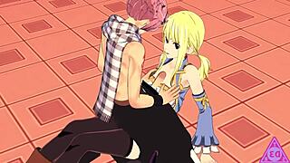 Lucy and Natsu in Fairy Tail Hentai Action Clips