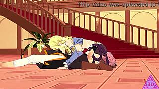 Lucy and Natsu in Fairy Tail Hentai Action Clips