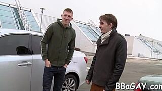 Two sexy gay dudes explore passionate encounters