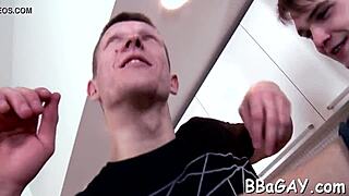 Two sexy gay dudes explore passionate encounters