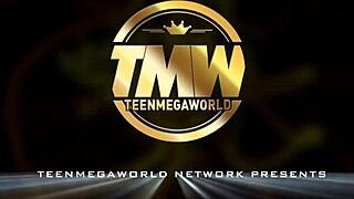 plump blondie in college uniform plays solo