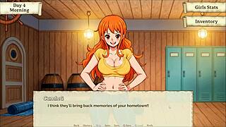 Lusty Buccaneers Parody Hentai Game Ep 2 Shows Nami Stripping for Gold in Sexy 3D Outfit
