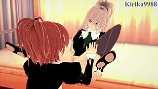 Shizuma Hanazono and Nagisa Aoi in wild lesbian hentai play! 🍓