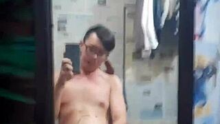 Vietnamese Gay Top Talks Dirty While Stroking Huge Cock