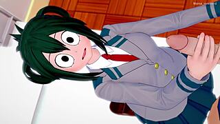 Bold Froppy in school uniform gives handjobs in nurse office adult hentai parody.