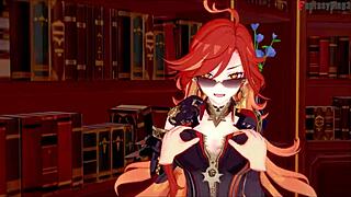 Mavuika Sucking and Fucking Hard in Jean's Office for Genshin Impact Fantasy Trailer