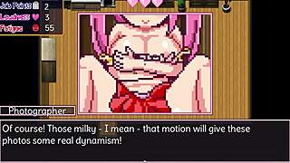 noelle shows off her big tits in the game