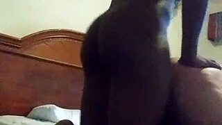 Black Shemale with Big Tits Pounds Latino