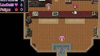 noelle shows off her big tits in the game