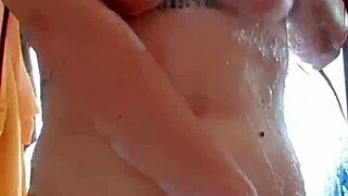 Solo shower session turns into intense orgasm with endless pleasure.