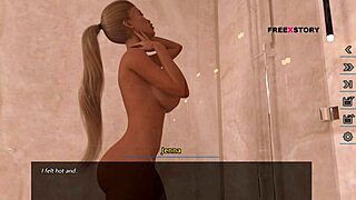 Alex watches Jena bathing in the shower