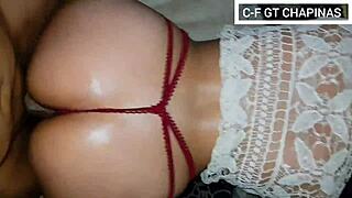 Mi Chapina in mini shorts and heels shows off an incredible sexy ass.