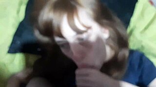 Teen sucks stepbrother's big cock hard