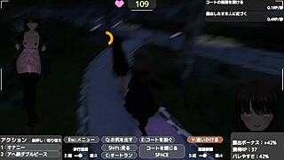 You see anime girl Sereka-san exposing in naked coat without being noticed on 2024-06-07, masturbating publicly in game?