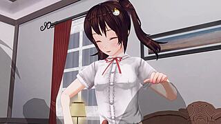 Uncensored Anime: Little Sister Torments Anal While Edging Handjob